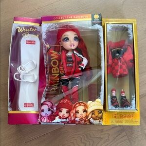 Rainbow High Winter Break Snowboarding Ruby Anderson Doll with Red Winter Outfi